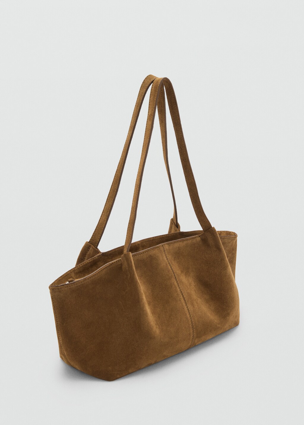 Double handle suede bag - Chocolate