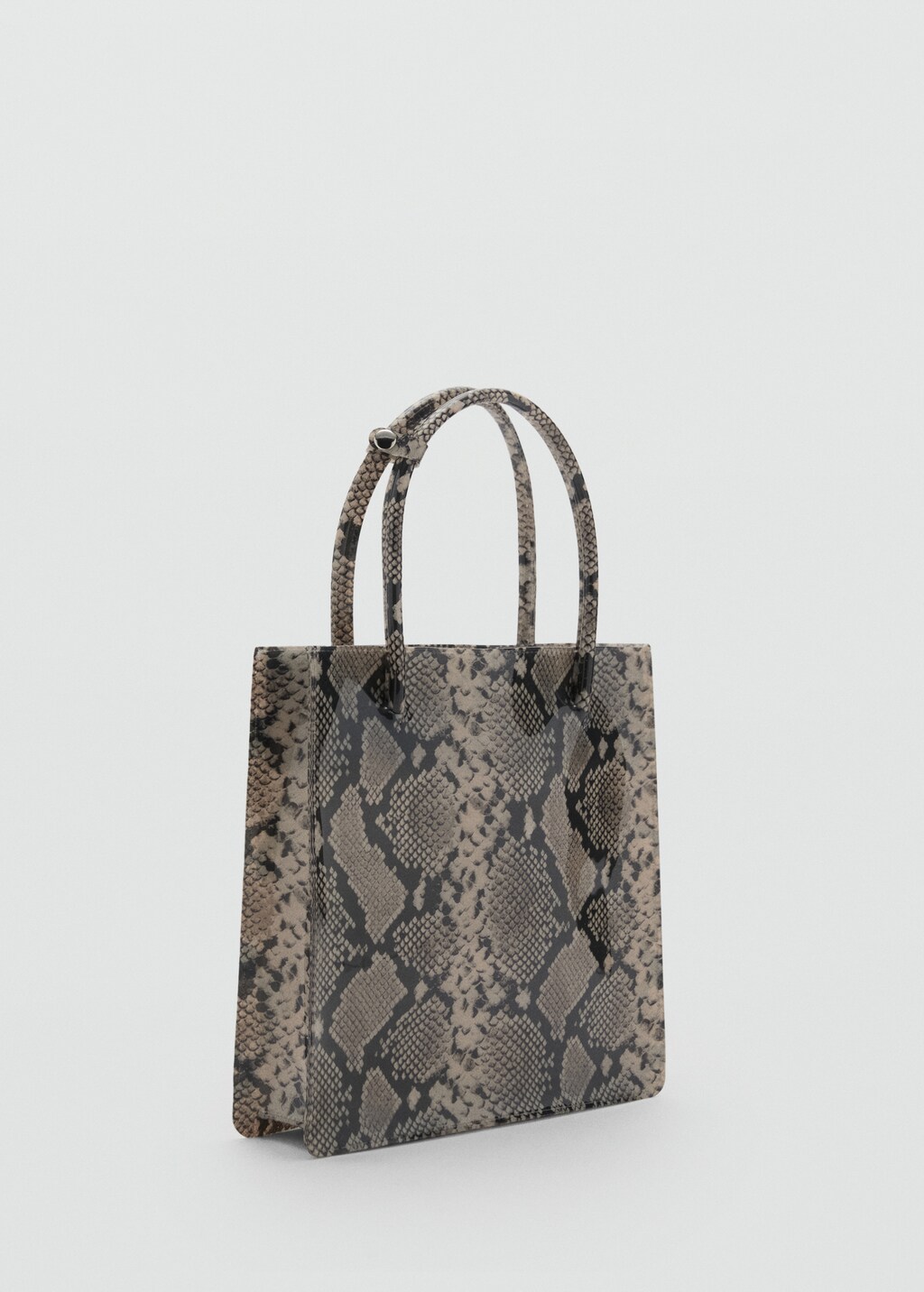 Animal-print double-handle handbag - Beige