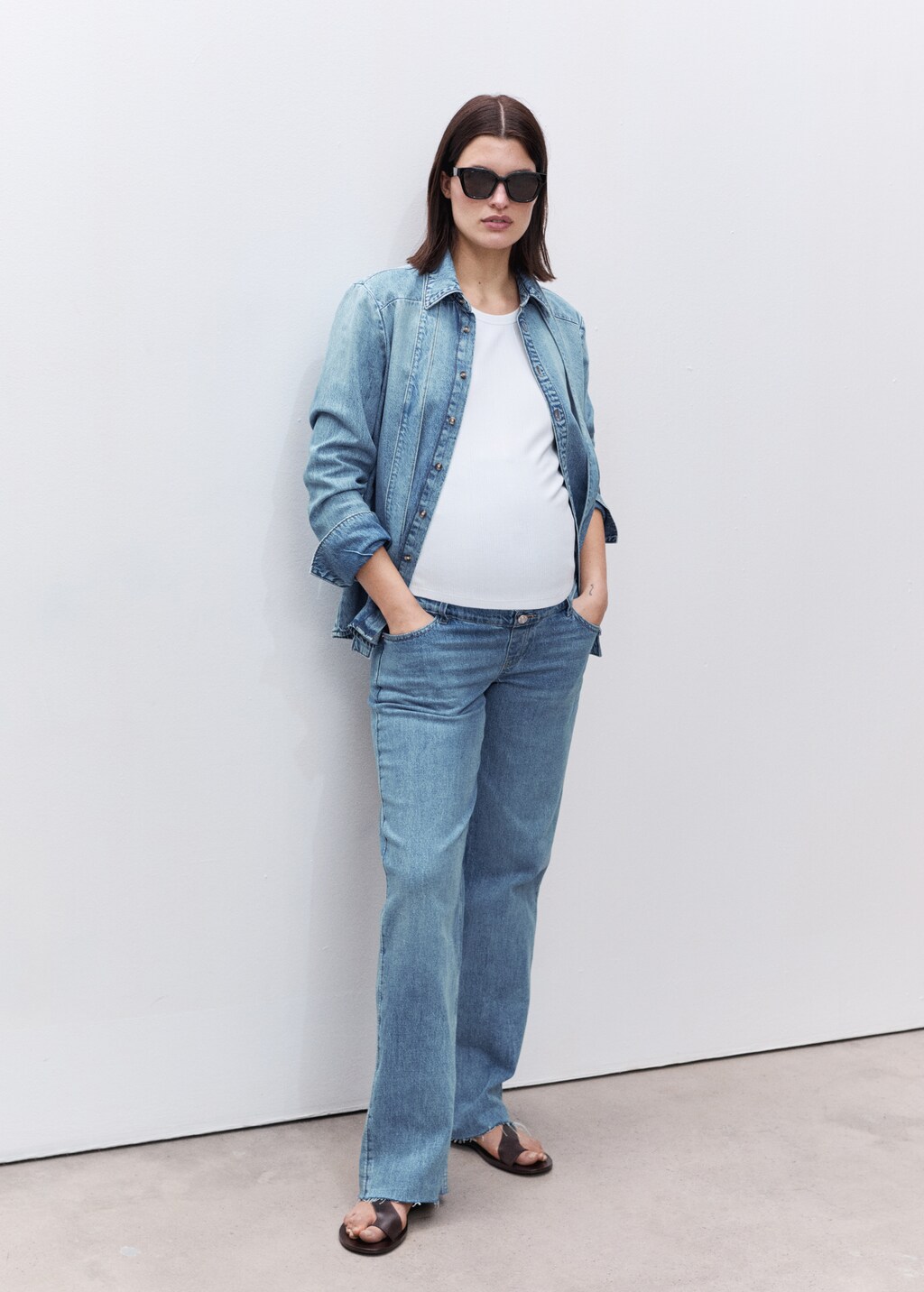 Maternity wideleg jeans - Black denim