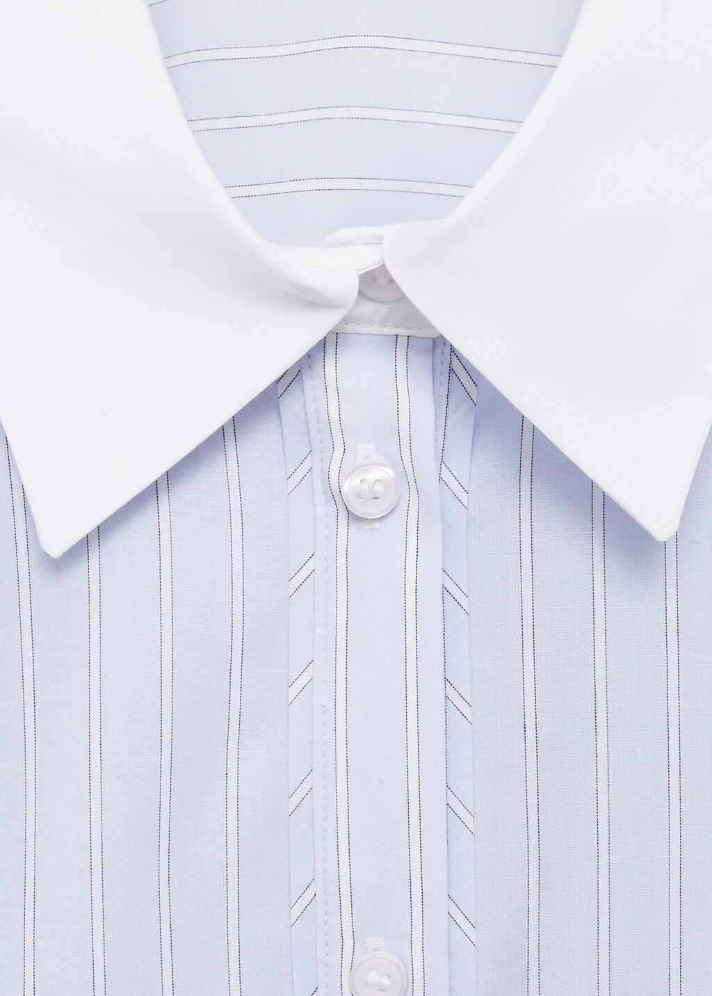 Cotton-blend combined shirt - Blue