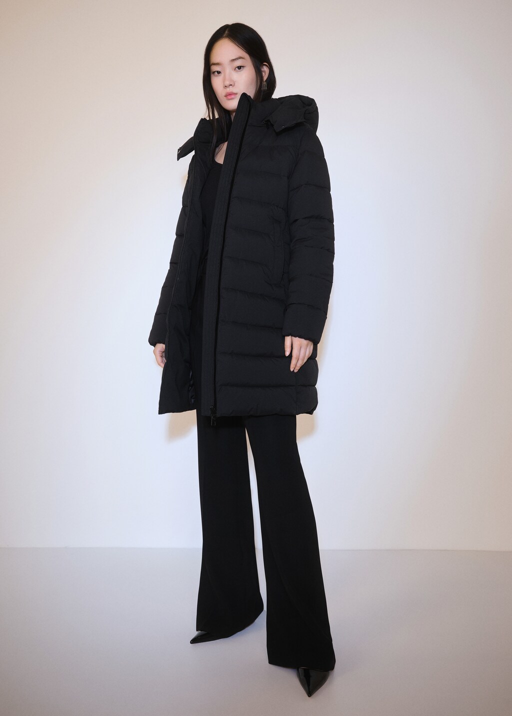 Water-repellent quilted coat - Medium Brown