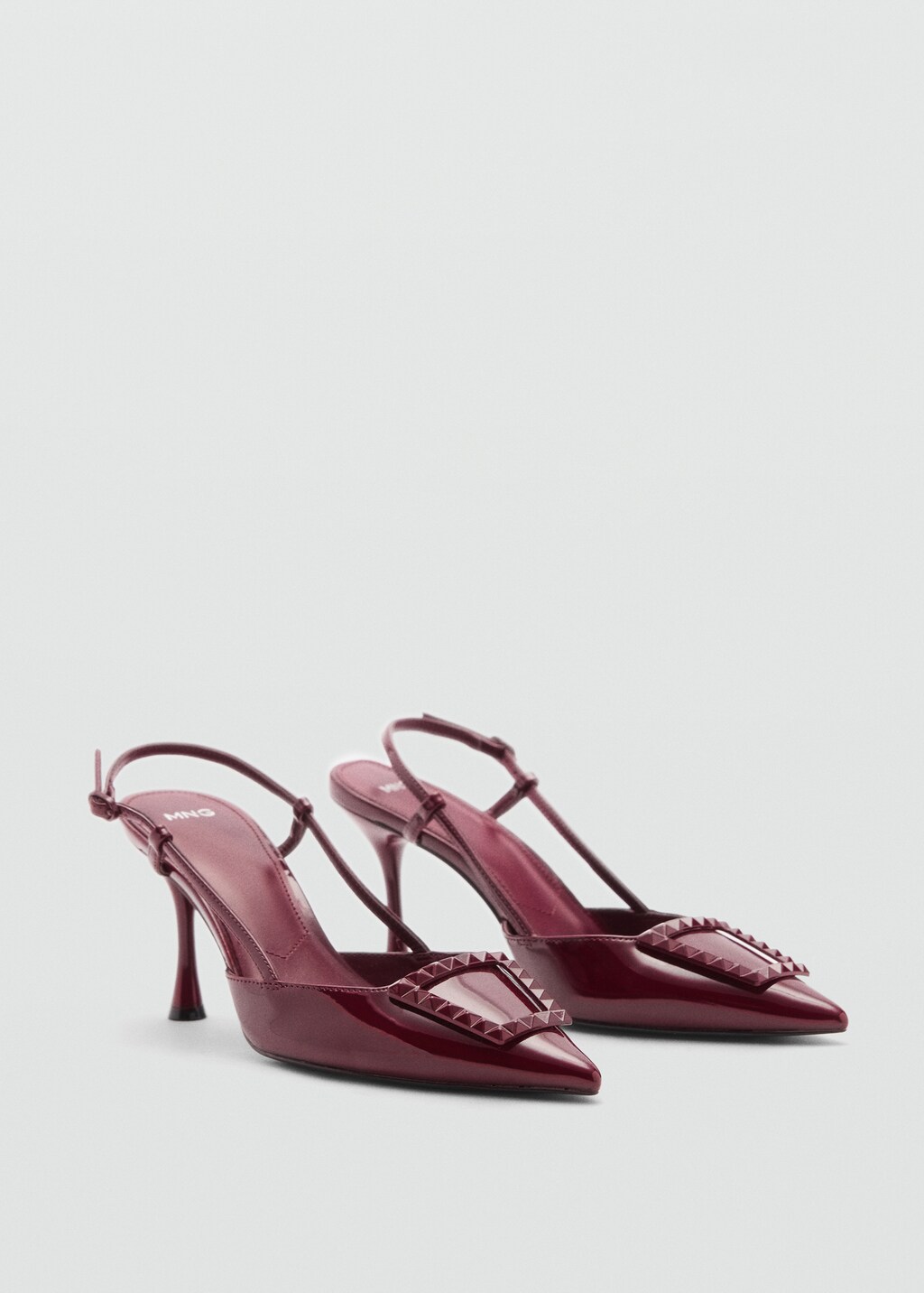 Patent leather slingback-heeled shoes - Grey