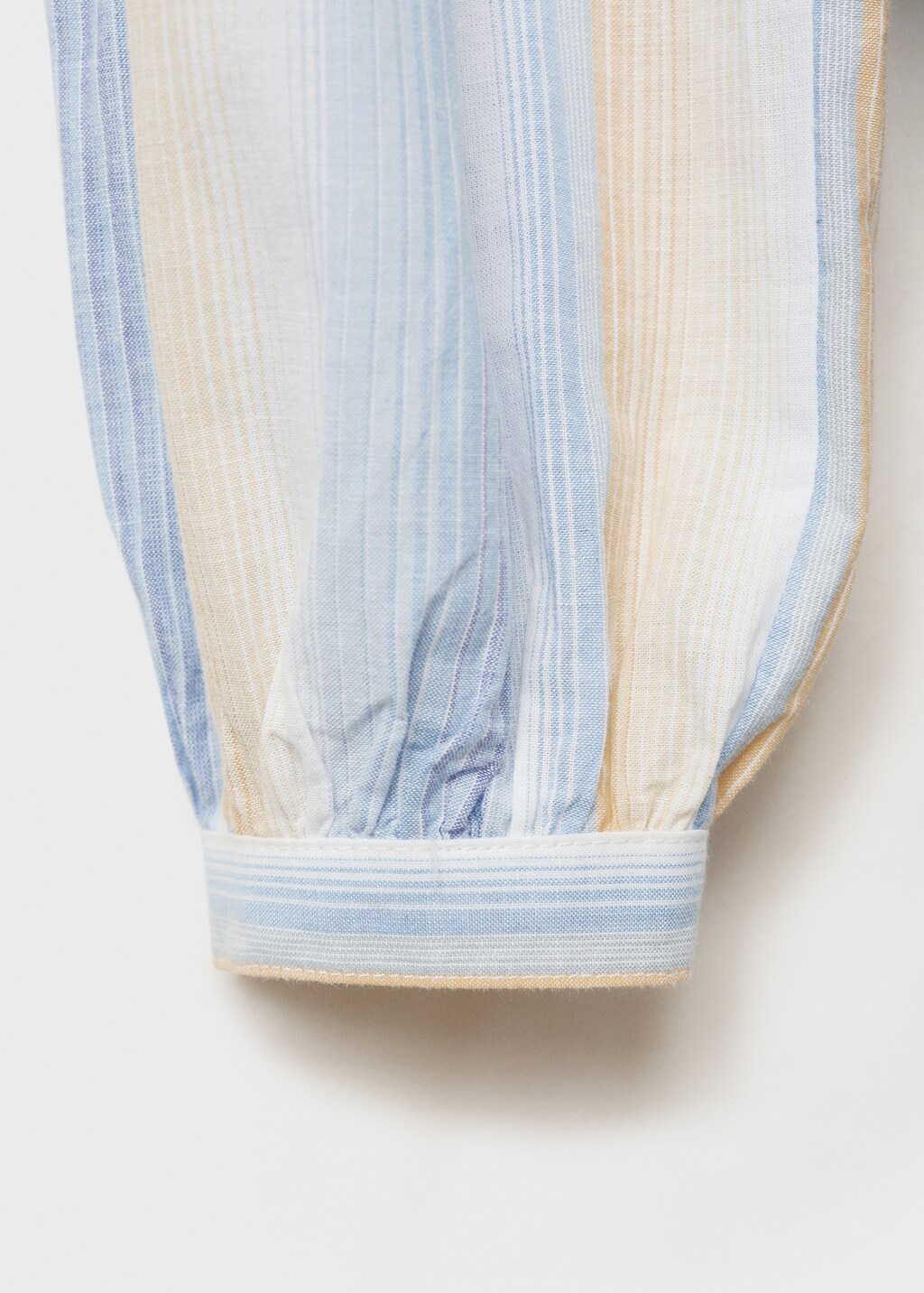 Striped gathered dress - Sky Blue