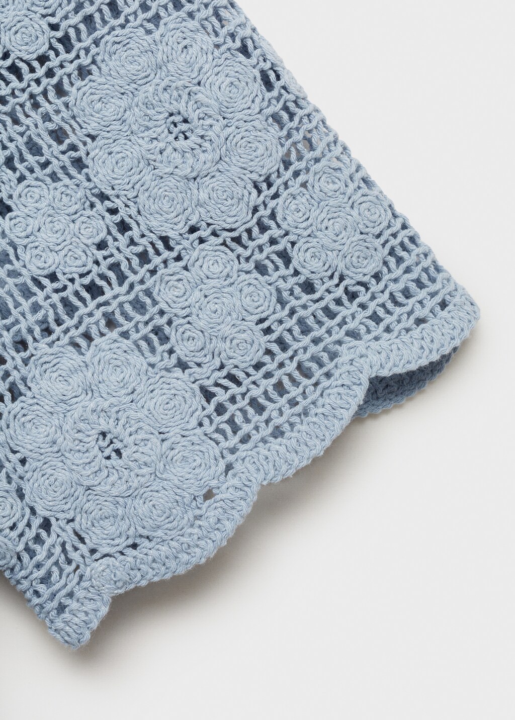 Crochet sleeve cotton t-shirt - White