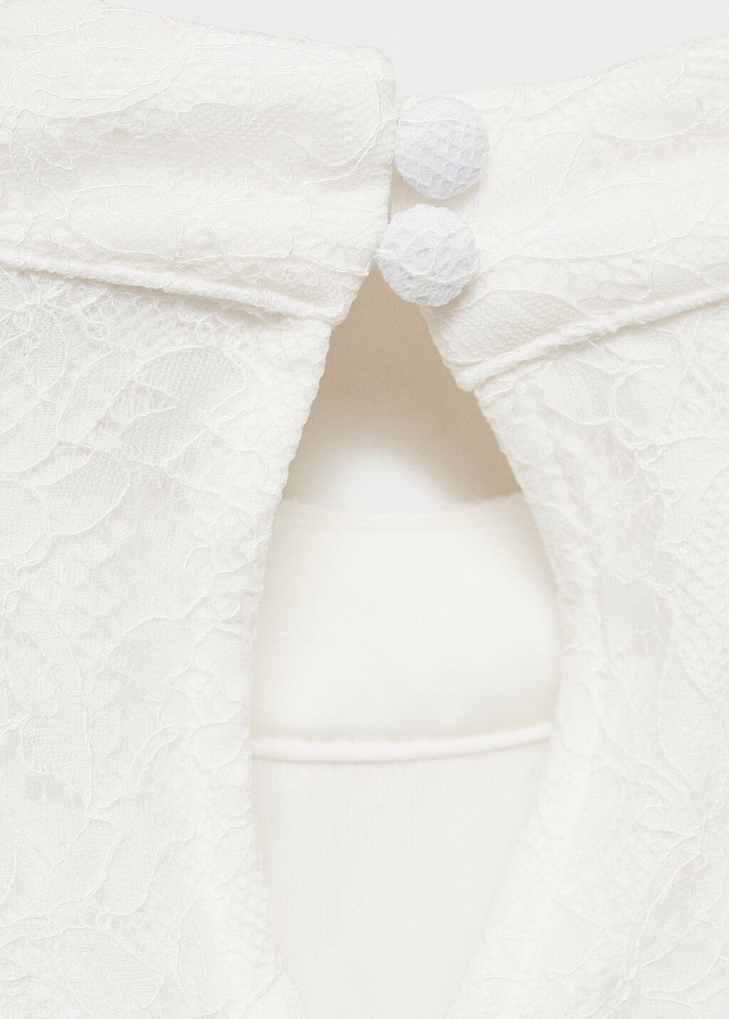 Pleated lace dress - White