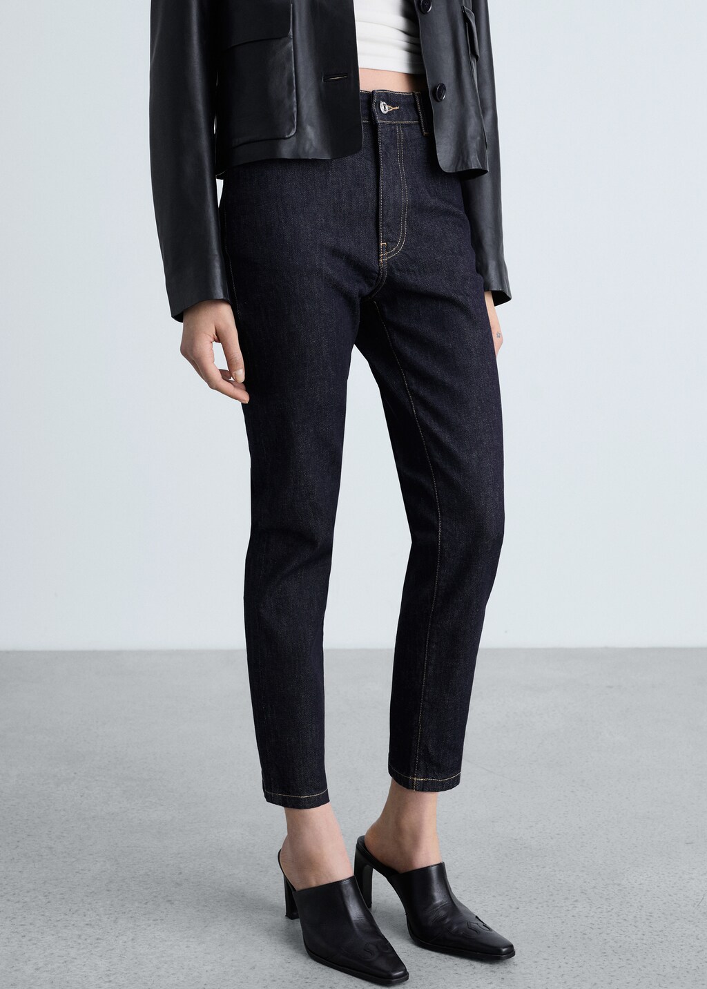 Claudia slim-fit cropped jeans - Open Grey