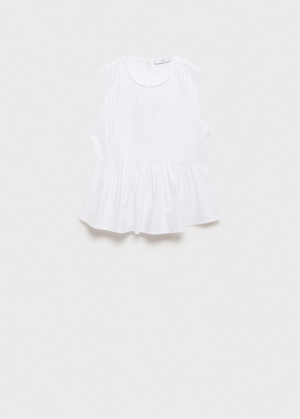 Cotton pleats top - White
