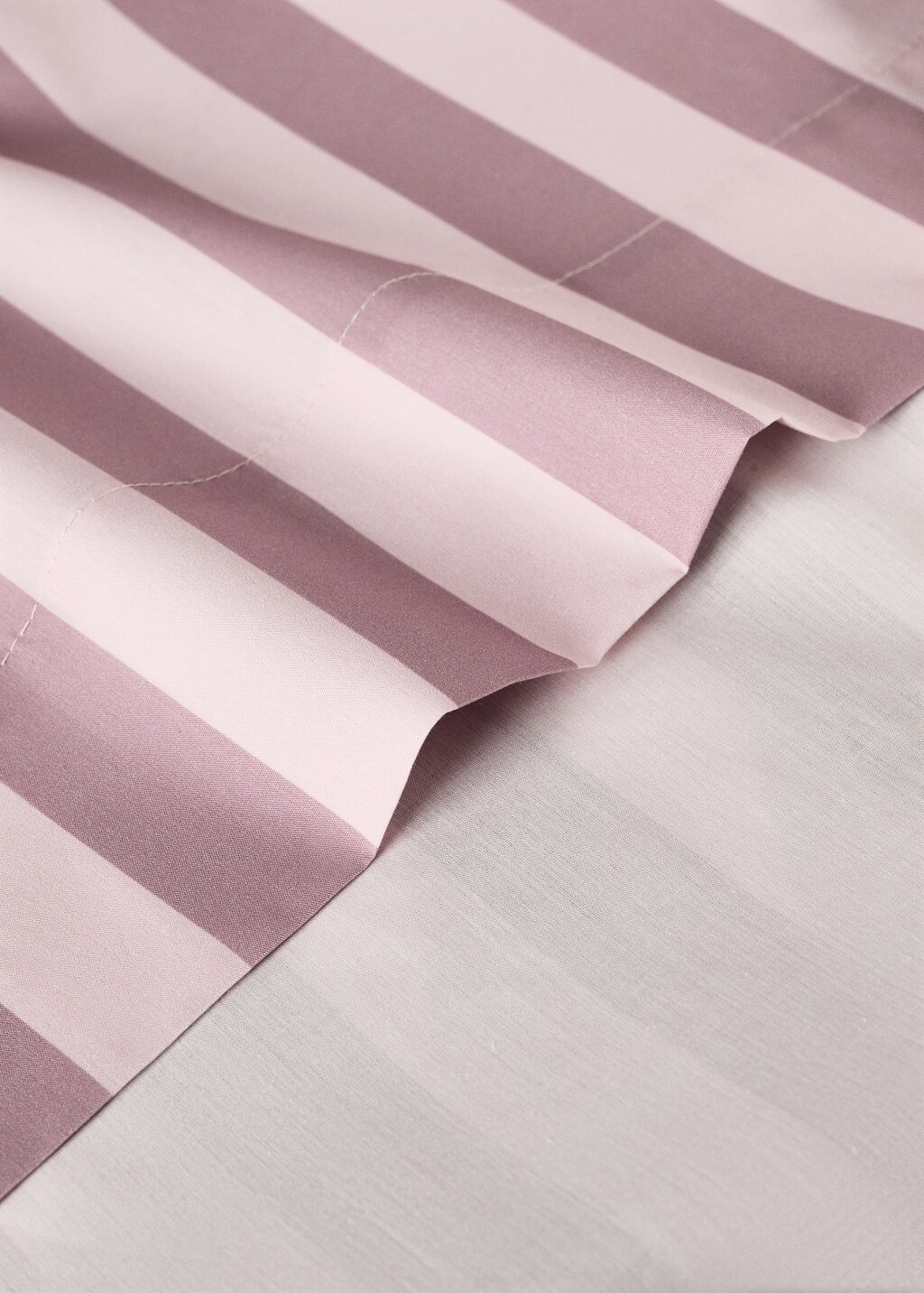 Crib top sheet cotton percale cotton thick stripes - Pink