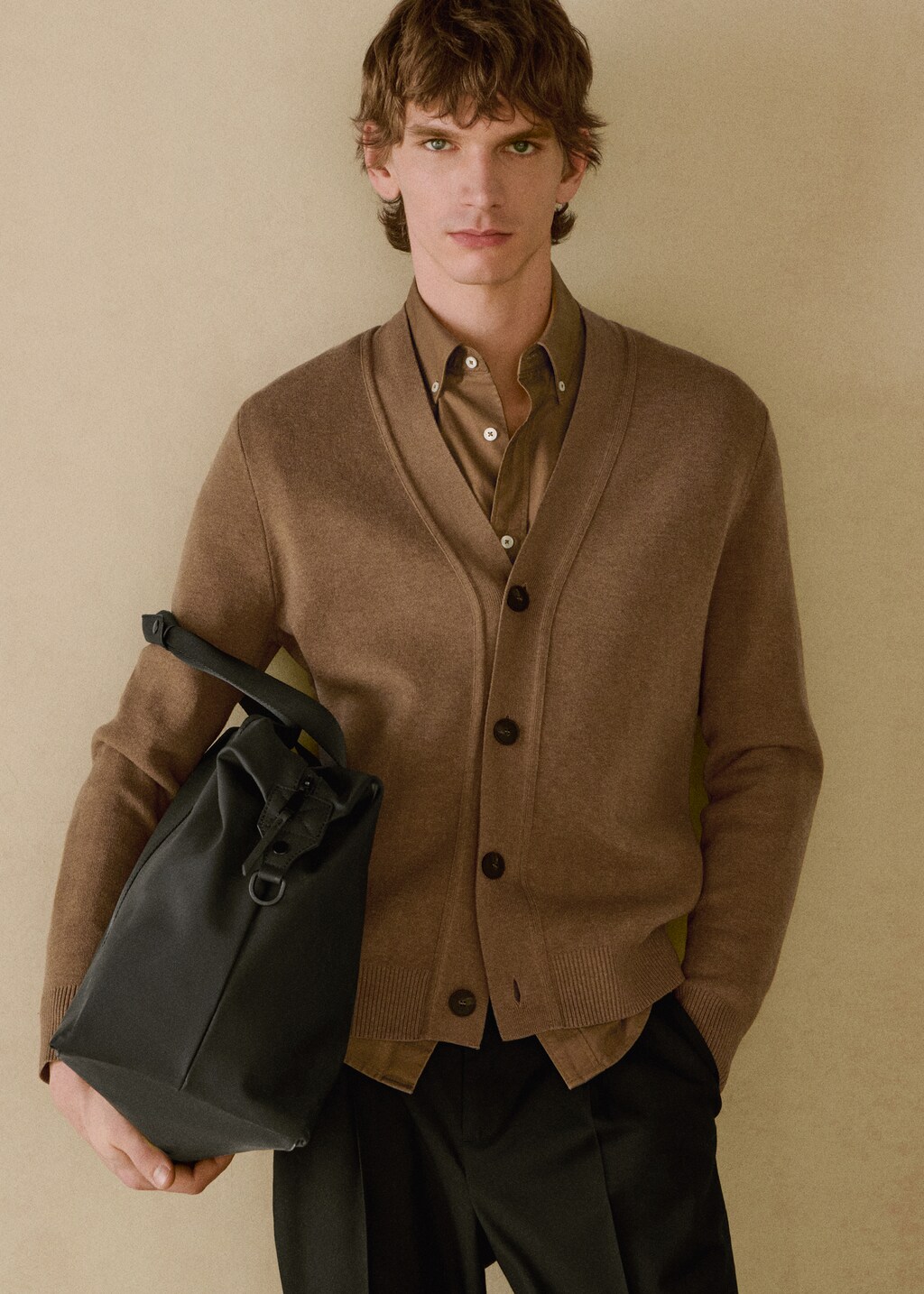 Knitted button cardigan - Dark Navy