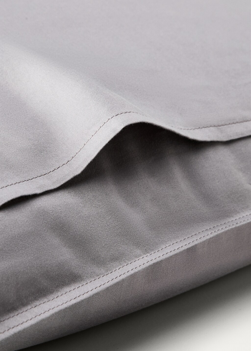Washed satin cotton pillowcase with double stitching, 60x60cm - Russet
