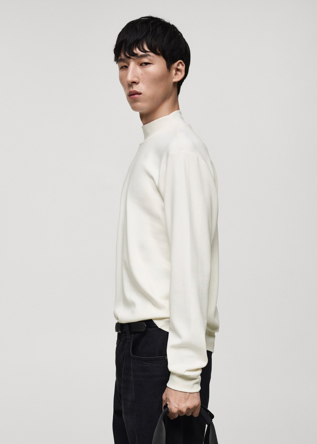 Perkins-neck long-sleeved t-shirt - Black