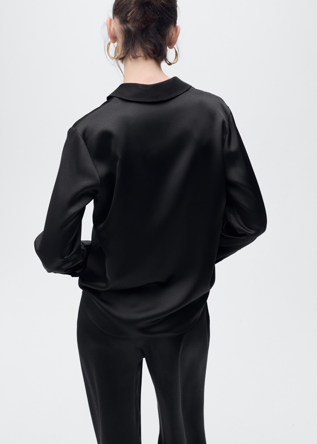Regular-fit satin shirt - Ecru