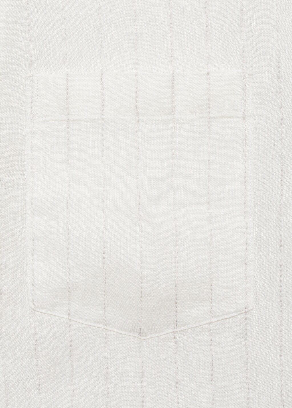 100% linen shirt with pinstripes - White