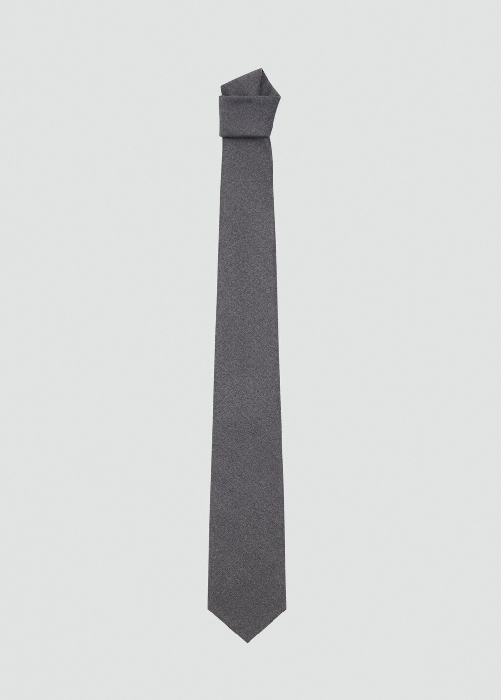 100% wool plain tie - Grey