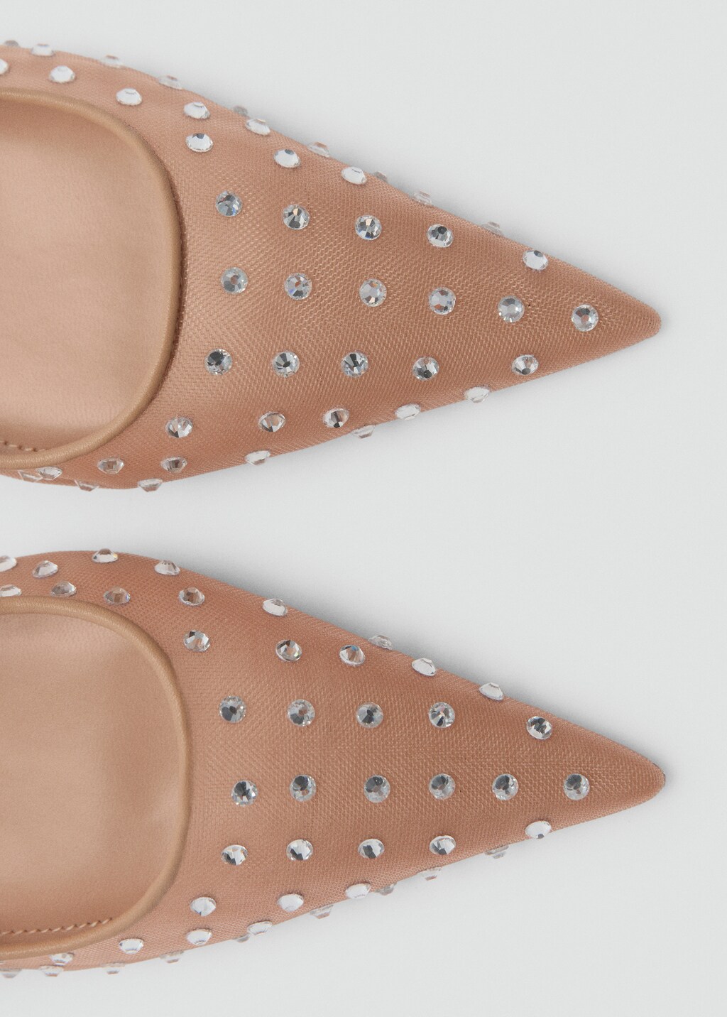 Crystal heel shoe - Nude