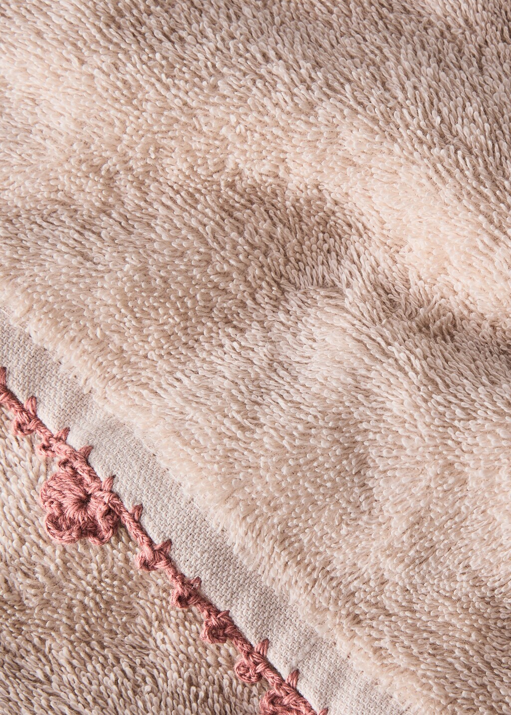 Children's bath towel crochet finish 70x140 cm - Beige