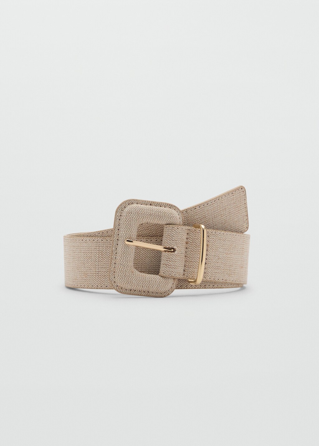 Cotton and linen-blend belt - Beige