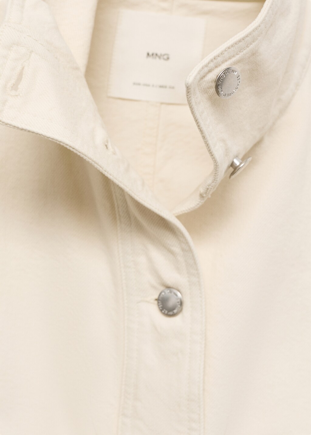 Cotton jacket with high collar and pockets - Off White