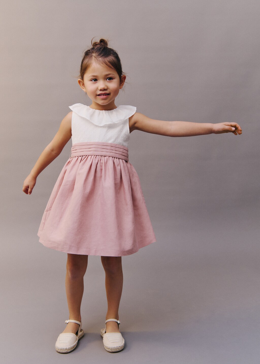 Contrast skirt dress - White