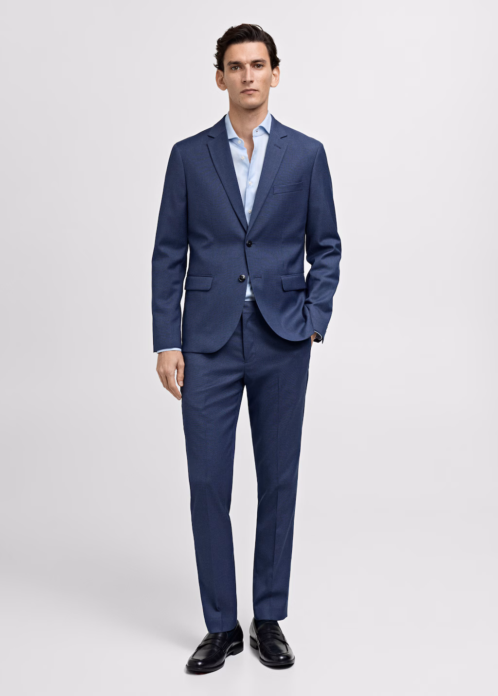 Slim fit structured suit shirt - Sky Blue
