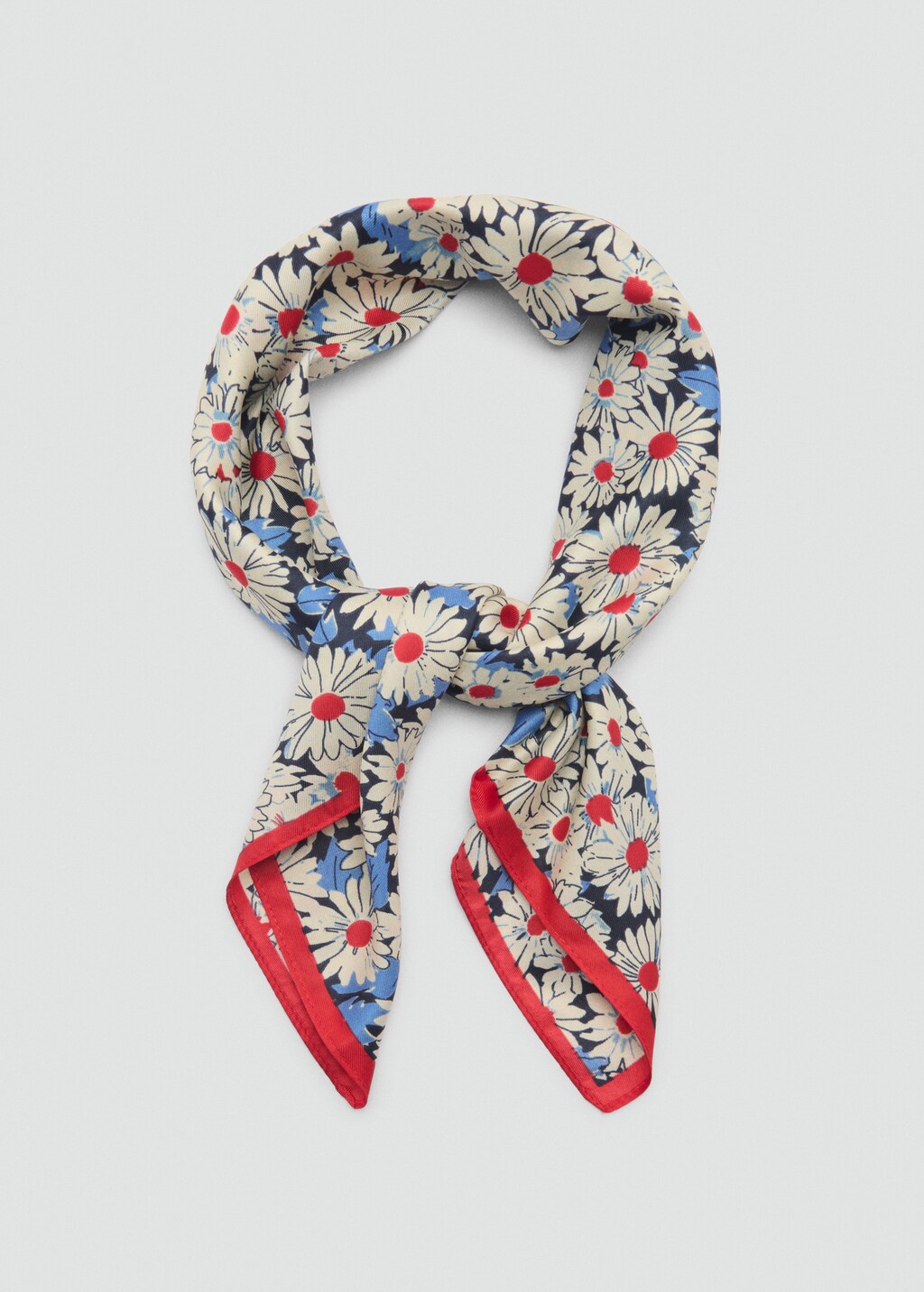Floral-print scarf - Red