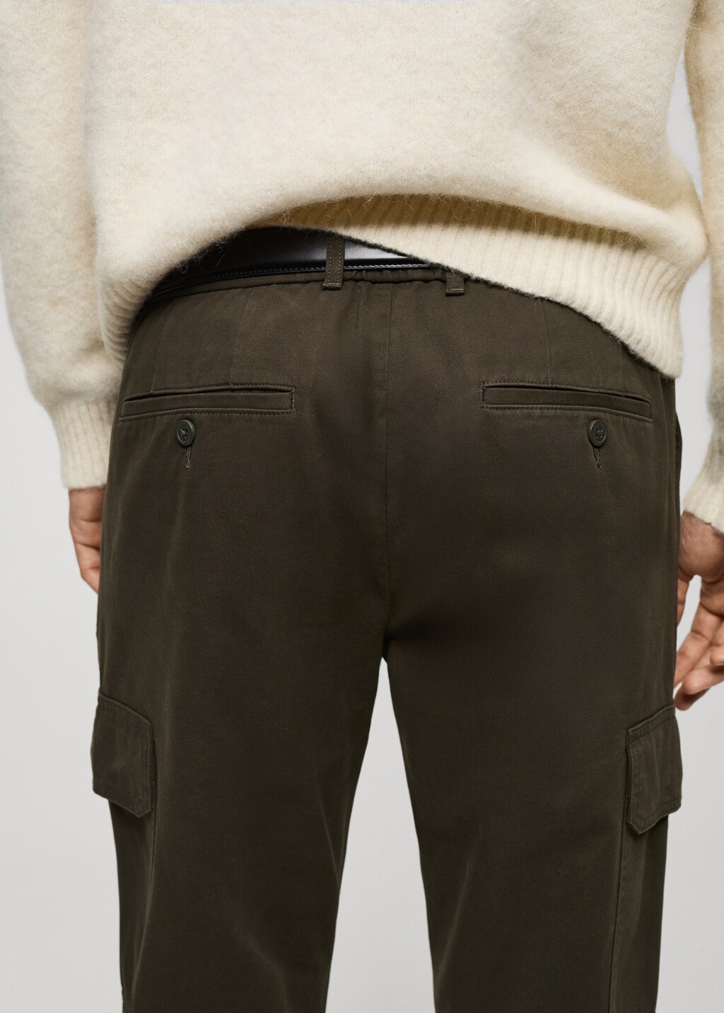 Straight-fit cargo trousers - Khaki