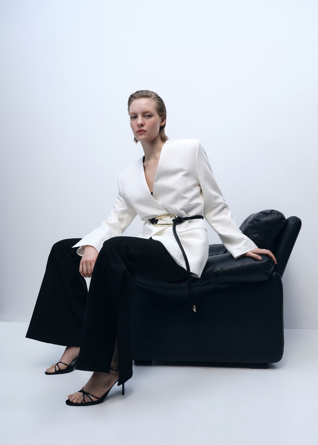 Maxi wideleg suit trousers - Black