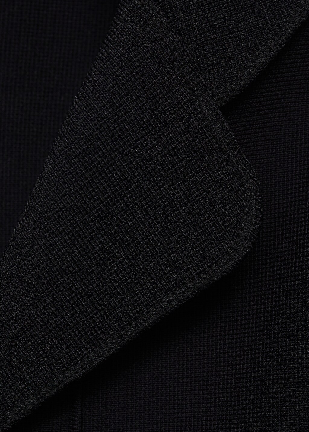 Knitted jacket with lapel collar - Black