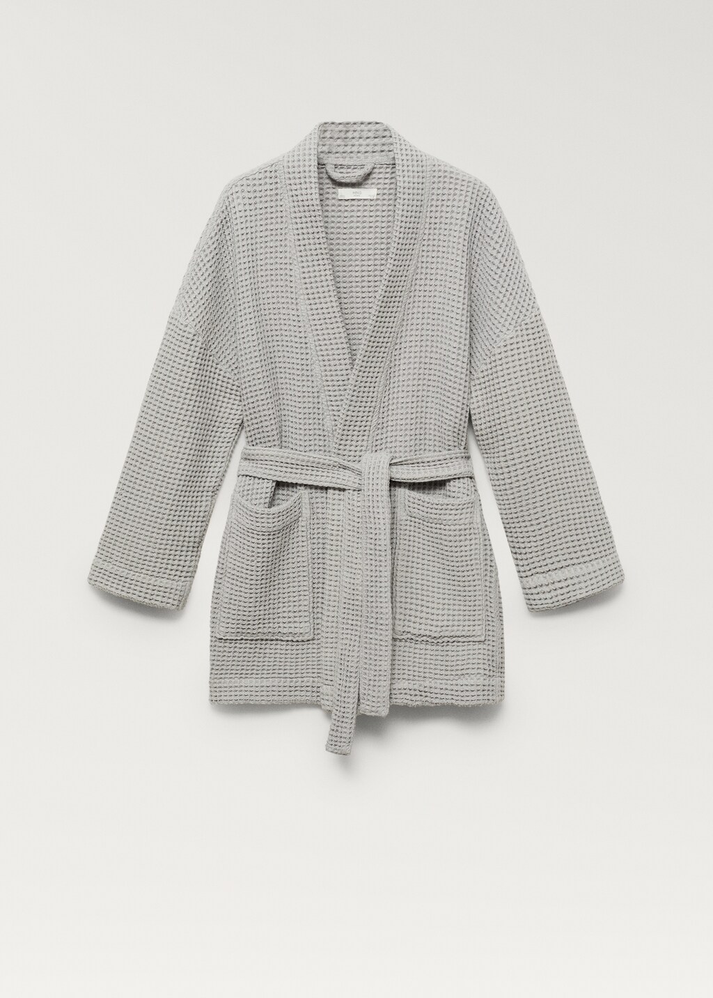 100% cotton waffle bathrobe - Grey
