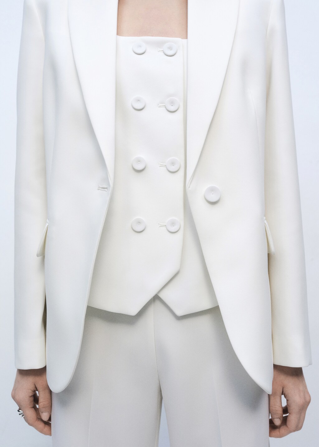 Double-breasted suit waistcoat - Off White
