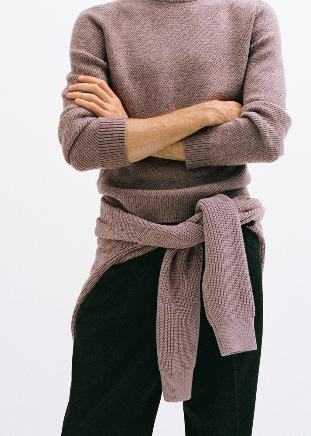 Regular-fit knitted sweater - China Blue