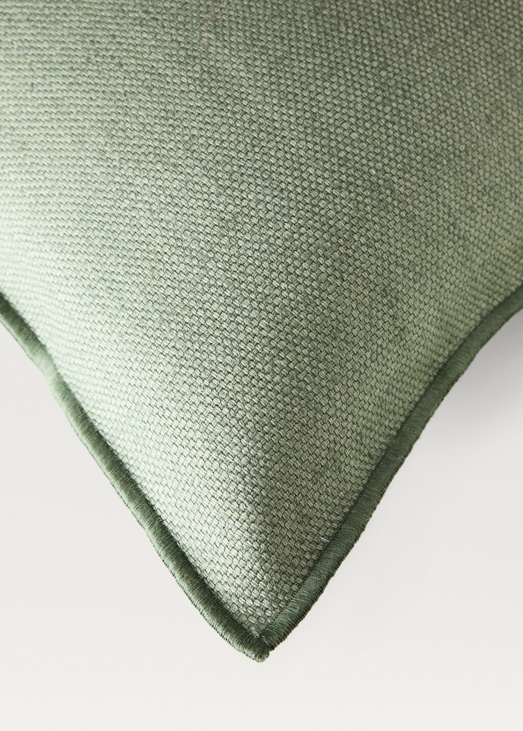 Textured linen cushion cover with overlock, 40x60cm - Sand