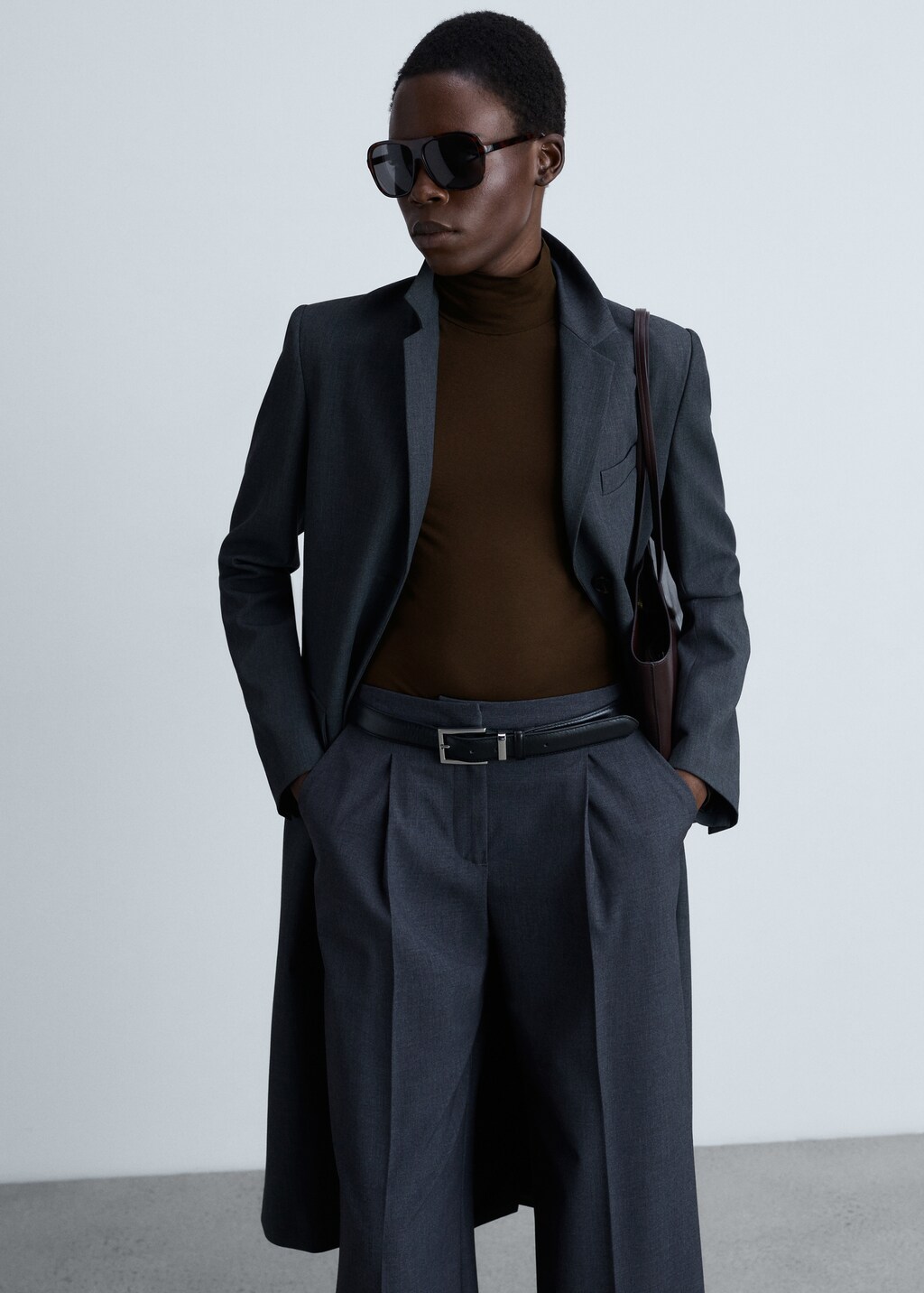 Turtleneck long-sleeved t-shirt - Black