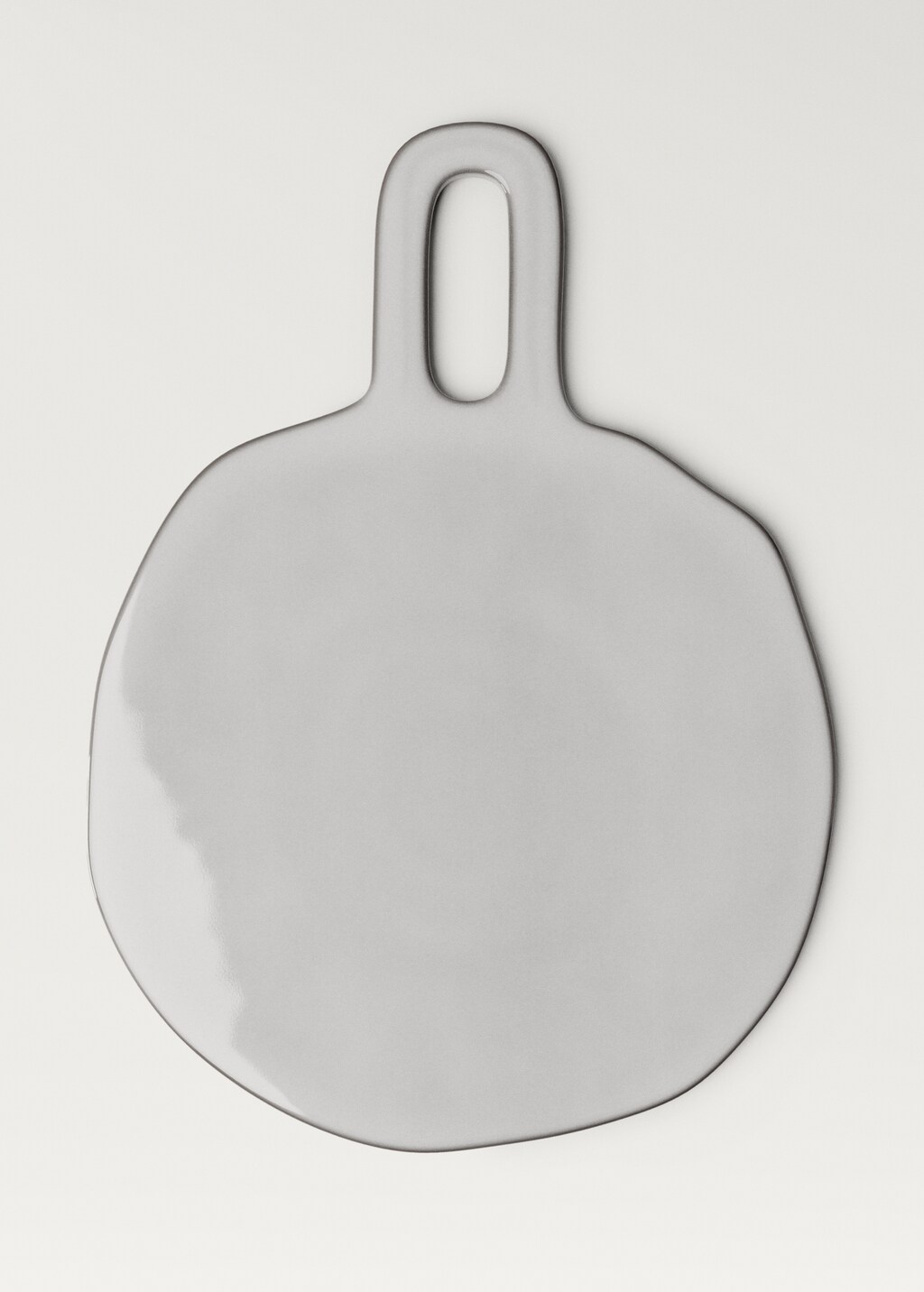 Round stoneware board with contrasting rim - White