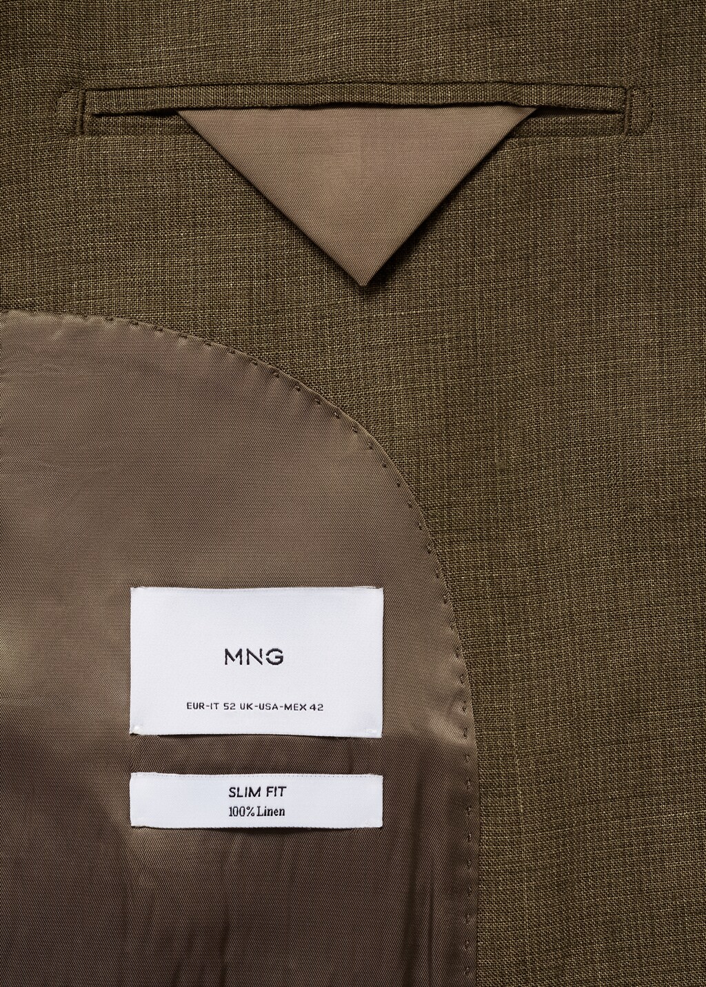 100% linen slim-fit suit jacket - Dark Navy