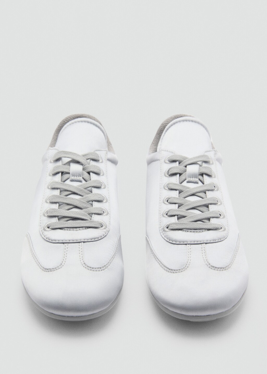 Satin lace-up trainers - Silver