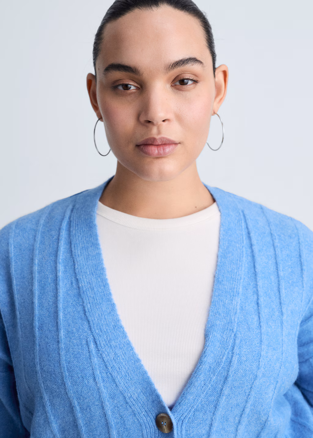 Buttoned long cardigan - Ecru