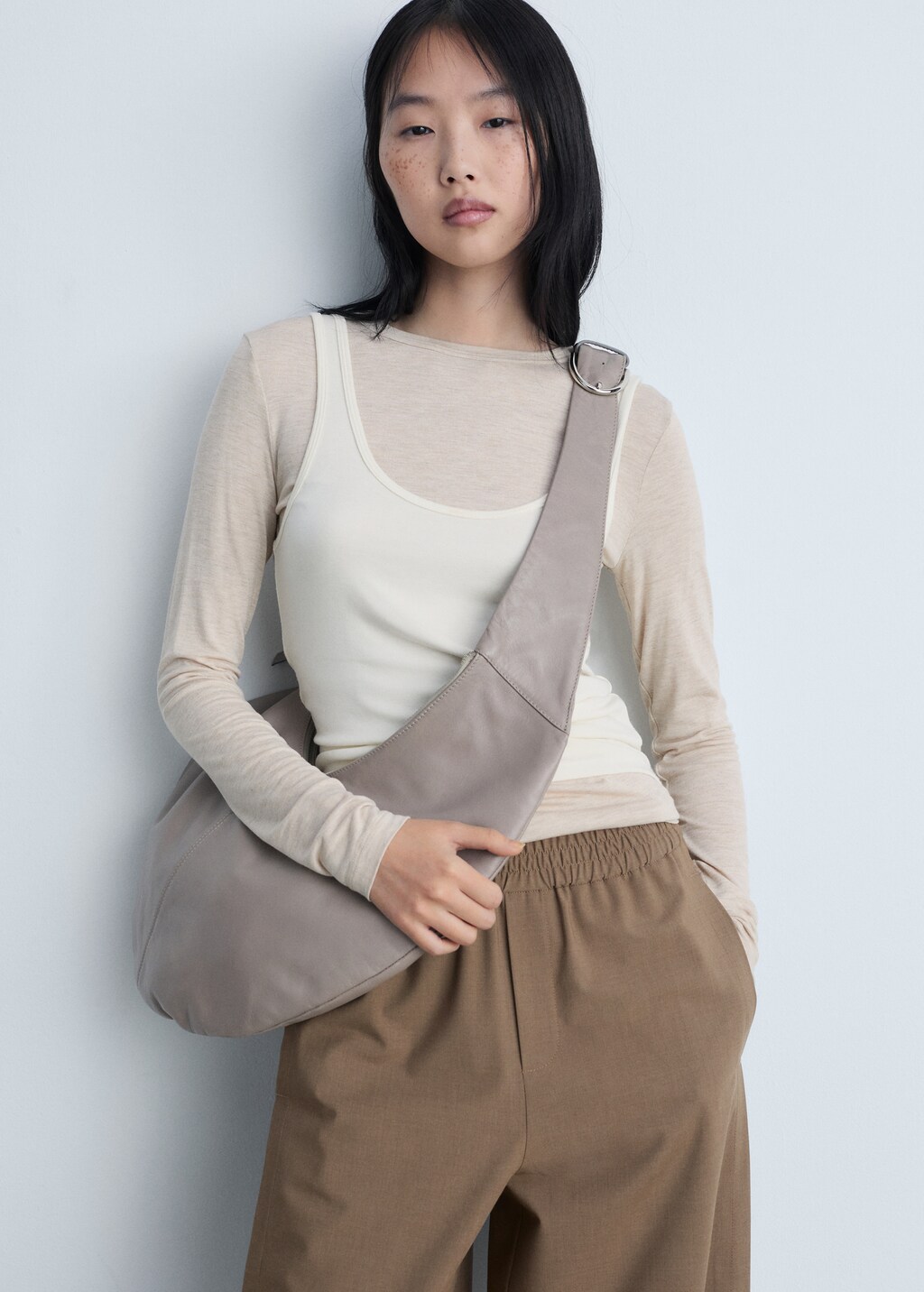 Wideleg jogger trousers - Medium Brown