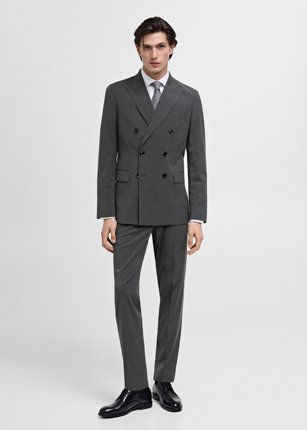 Monaco double-breasted slim-fit suit jacket - Beige