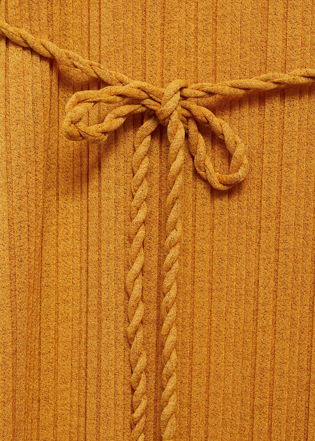 Belt pleated dress - Mustard