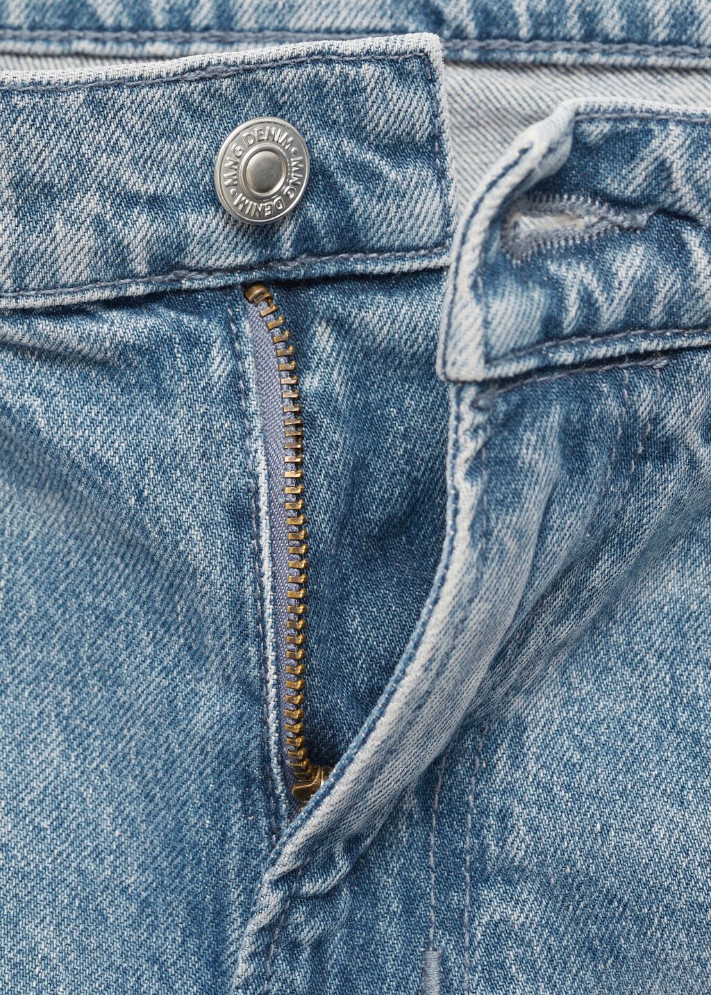 Regular-fit jeans with distressed effect - Petrol Blue