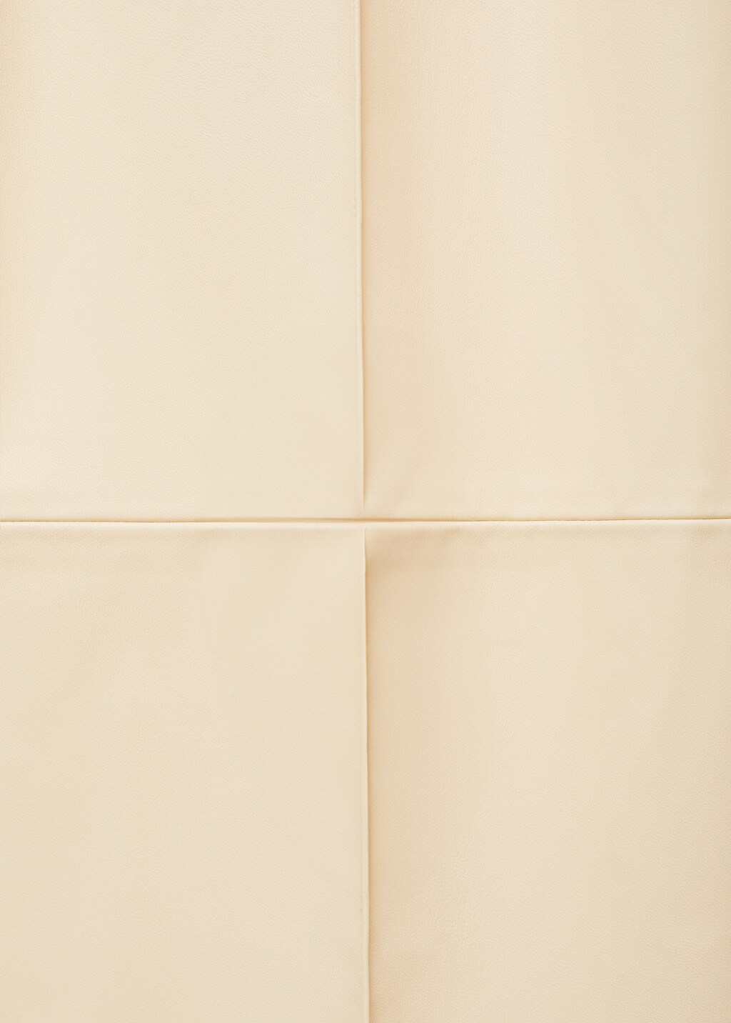 Wideleg leather-effect trousers - Ecru