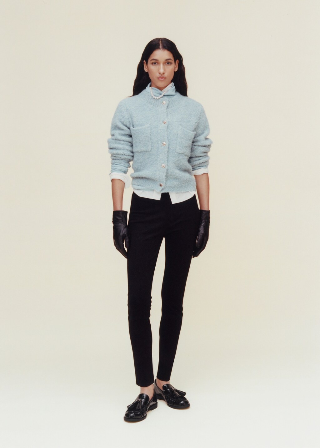 Mid-rise skinny leggings - Black