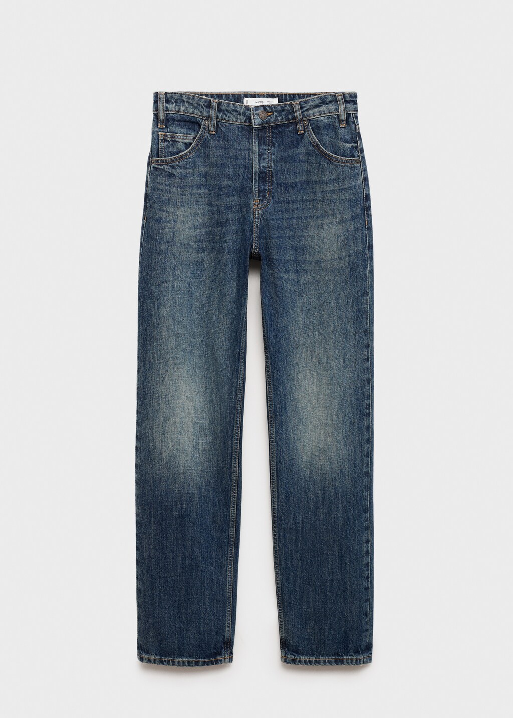 Mid-rise straight jeans - Dark Blue