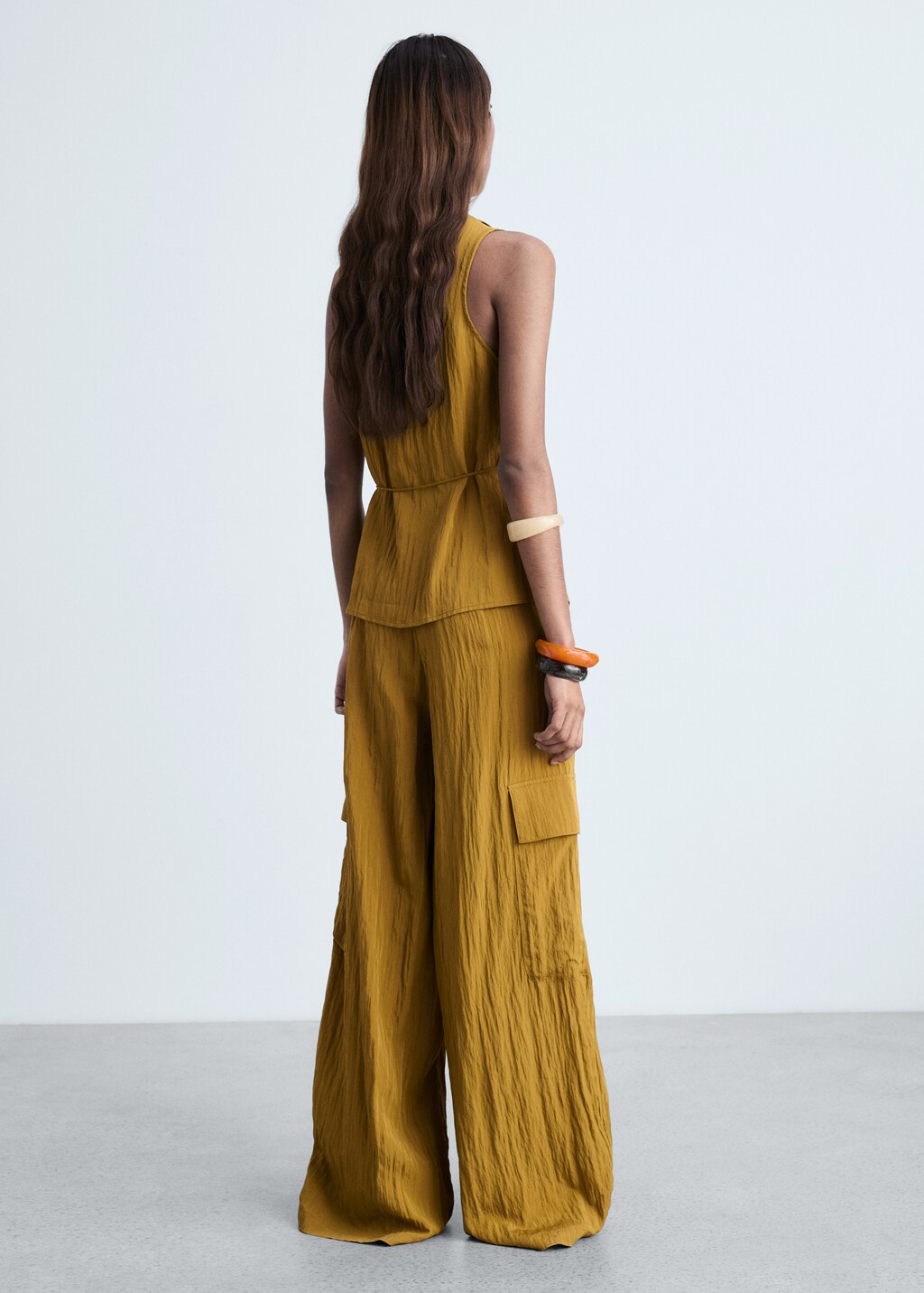 Textured cargo trousers - Sand