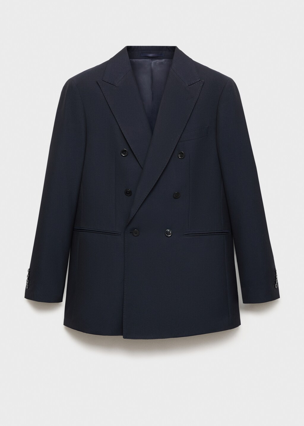 Slim fit double-breasted suit blazer - Dark Navy