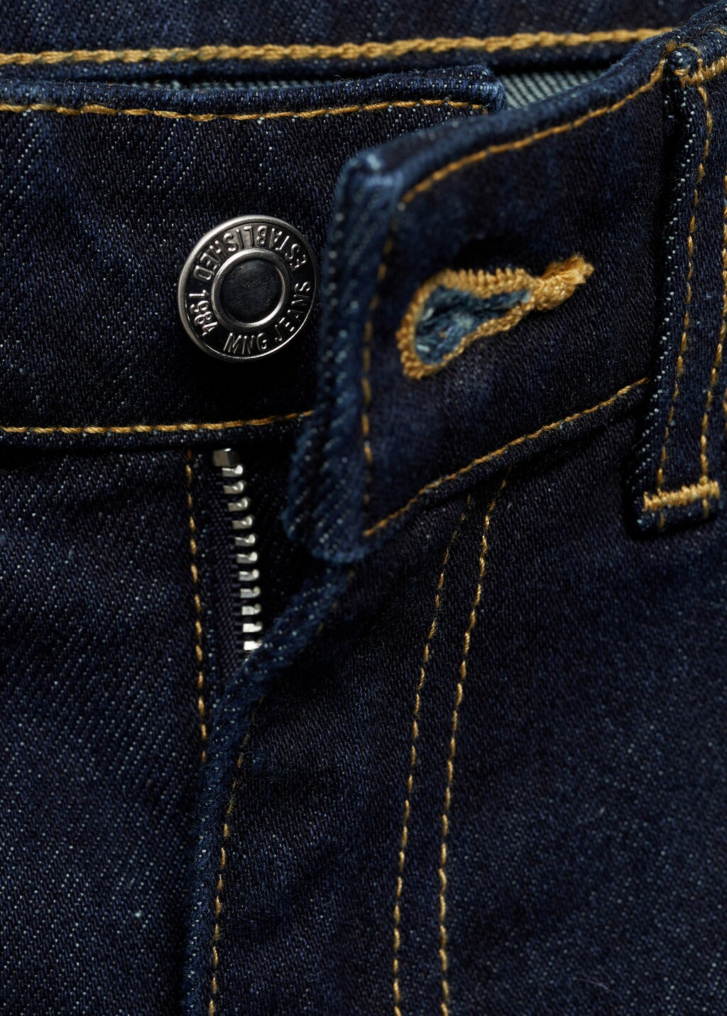 High-waisted straight-fit rinse-wash jeans - Open Blue