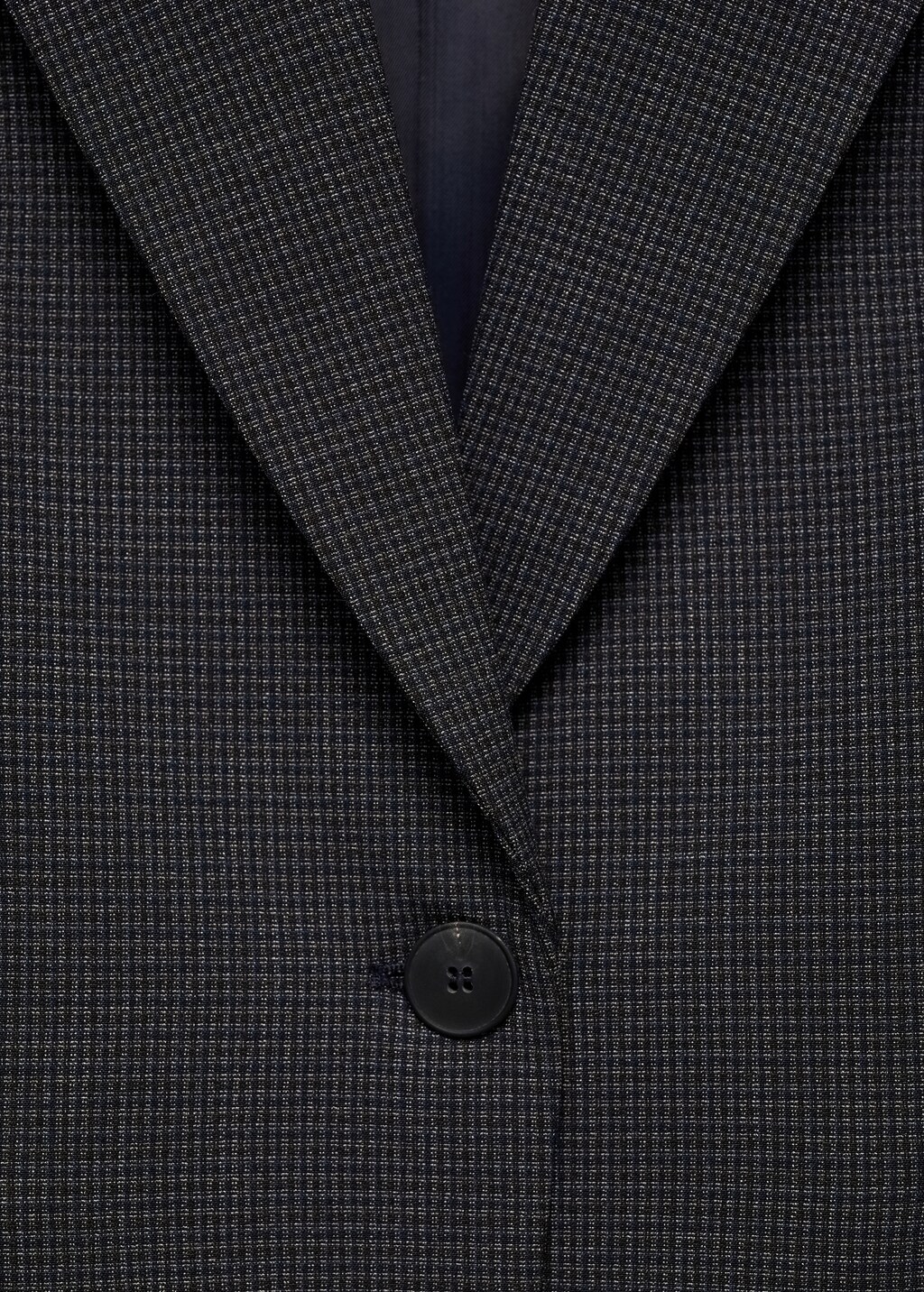 Straight-fit micro-houndstooth jacket - Dark Navy