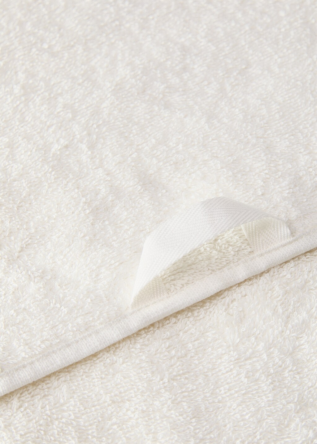 Cotton washbasin towel with leaf embroidery - Off White