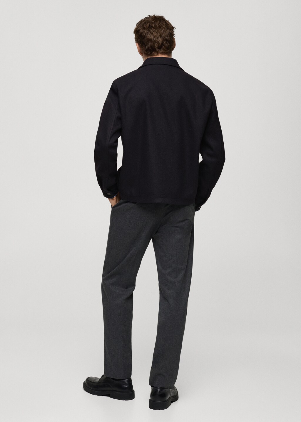 Regular-fit flannel jacket - Dark Navy